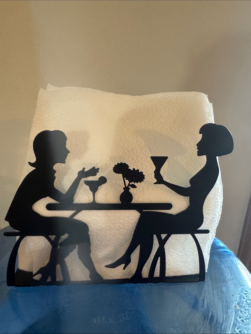 Black Silhouette Café Table napkin holder Décor - Home Dining Accent